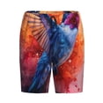 thumbnail image 6 of Daiia Vibrant Hummingbird Watercolor Art Mens Woven Stretch Pajama Short,Short Pajama Pants-Small, 6 of 7