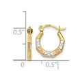 thumbnail image 3 of Auriga 14k Yellow Gold With White-Rose Rhodium Hoop Earrings for Women(L- 12mm, W- 11mm), 3 of 5