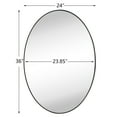 thumbnail image 6 of TEHOME Javell Oval Black Bathroom Mirror 20" x 30" Metal Framed Vanity, 6 of 7