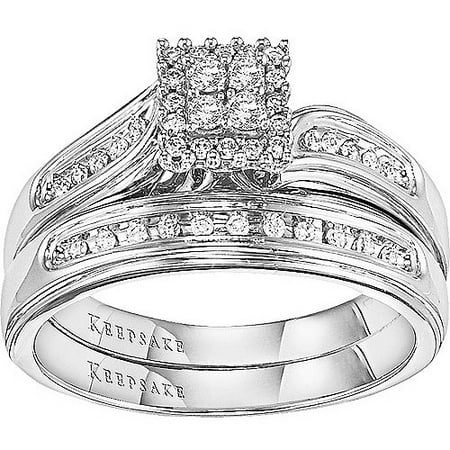 After All 1/4 Carat T.W. Certified Diamond 14kt White Gold Bridal Set