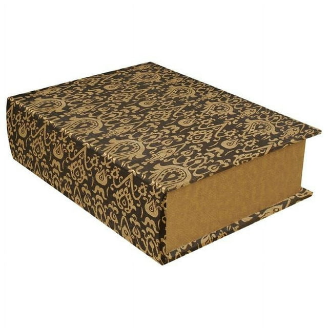 Wald Imports 4012-MD Damask Pattern Decorative Storage Book Navy & Cream Pack of 2