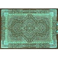 thumbnail image 1 of Ahgly Company Machine Washable Indoor Rectangle Medallion Turquoise Blue Traditional Area Rugs, 3' x 5', 1 of 4