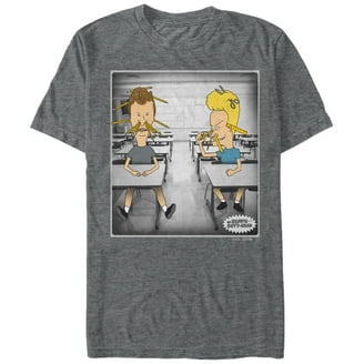 Men's Beavis and Butt-Head Nerd Glasses Graphic Tee Charcoal