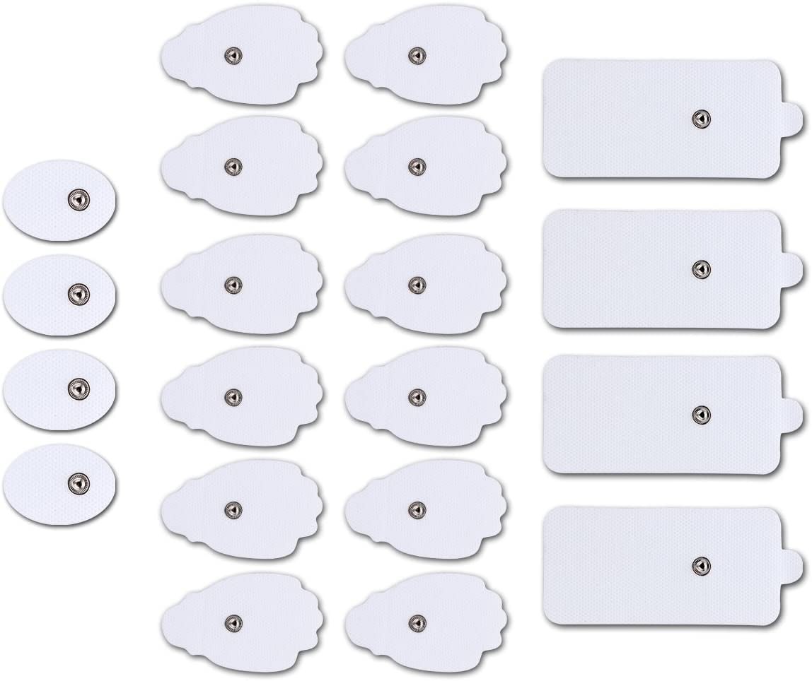 TENS/EMS Unit Pads 20 Pack Snap Electrode Pads NURSAL Tens Unit Replacement Pad Relax Massager
