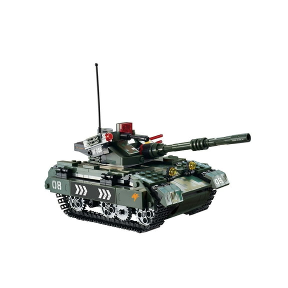 Wise Block RC Military Tank Small Brick Building Set with Electric Motor & 4-Way Remote Control