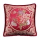 thumbnail image 1 of Cojín decorativo europeo, funda de almohada suave y lujosa con flores. Rojo, 1 of 9