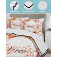 thumbnail image 3 of Quilts Queen Size Bedding Set, Happy Thanksgiving Fall Reversible Summer Quilt 3 Pieces, Pumpkins Autumn Leaves Botanical Lightweight Bedspreads Coverlets with 2 Pillow Shams for All Seasons, 3 of 5