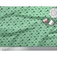 thumbnail image 3 of Soimoi Green Rayon Crepe Fabric Rocket & Spaceship Galaxy Decor Fabric Printed Yard 46 Inch Wide, 3 of 3