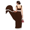 thumbnail image 4 of Women's Georgette Partywear Saree Ruffle Frill Sari with Readymade Blouse , Color: Dark Brown | Size: 34, 4 of 6