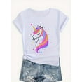 thumbnail image 2 of [Whimsical Glitter Tee] Whimsical Unicorn Glitter Tee - Soft Cotton Casual Summer Shirt with Round Neck and Short Sleeves - Machine Washable, Playful Glittery Design, Casual Sporty Tee, Summer Gifts, 2 of 8