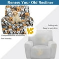 thumbnail image 4 of FOR U DESIGNS Funny Dog Pattern Recliner Chair Covers 4-Pieces Stretch Recliner Armchair Covers Wear-Resistan Sofas Couches Slip Protector with Storage Pockets, 4 of 8