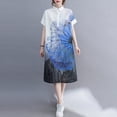 thumbnail image 4 of ZANZEA Womens Formal OL Turn-Down-Collar Floral Print Dress Summer Dress, 4 of 6