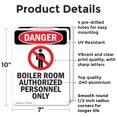 thumbnail image 2 of (2 Pack) Boiler Room Authorized OSHA Danger Sign 7 Inch X 10 Inch Indoor / Outdoor Rust-Free Aluminum Metal Signs for Workplace, Workshop, and Construction Site, Made in the USA, 2 of 8