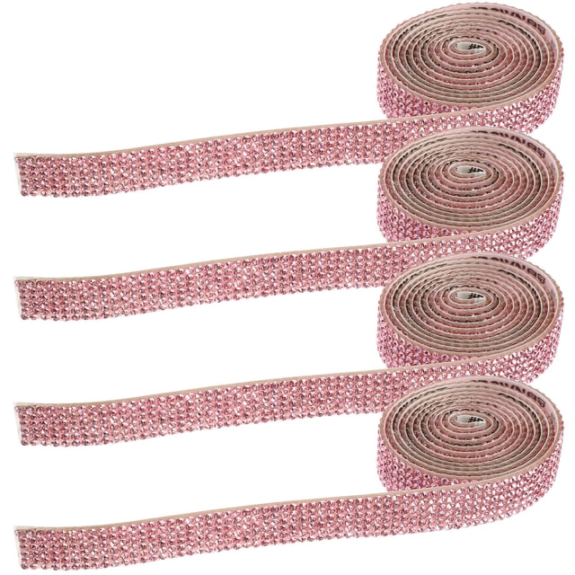OULII Applique Strass Patch à Repasser Diy 4 Rouleaux pour Embellissements de Robe de Mariée