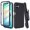 Black, variant on Fashionova For Samsung Galaxy A06 2024 Premium Design Hybrid lined with Belt Clip Holster Shockproof Rugged Tough Cover Phone Case Built in Screen [ Deer ]