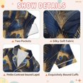 thumbnail image 4 of FORMRS Kids Short Sleeve Top and Pants Pajama Set Unisex Satin 2-Piece Sleepwear, Sizes 13-14Y, Blue Peacock Feathers Pattern, 4 of 8