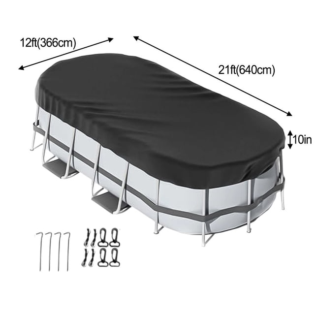 Bgsha Oval Pool Cover With Accessories For Above Ground Pool Weather Resistant Home Garden Tool Accessory In Stock Wholesale