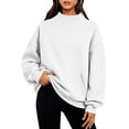thumbnail image 6 of Xaqiouau Womens Oversized Sweatshirts Mock Neck Pullover Long Sleeve Tops Fall Winter Soft Cozy Crewneck Sweatshirt Top with Pockets, 6 of 8