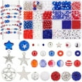thumbnail image 1 of 1796 Pcs Perles Patriotiques du 4 Juillet Perles Rouges Blanches Bleues Perles de Rocaille Perles en Argile Polymère Perles de Lettres pour Bracelets Colliers Bijoux Artisanat, 1 of 6