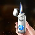 thumbnail image 4 of QuLuJing Cigarette Lighter, Flame Lighter Windproof Flame Adjustable Rechargeable Portable Lighter with Visible Window for Camping Cooking, 4 of 6