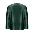 thumbnail image 6 of Hurxie Satin Blouses for Women Silk Button Down Shirts Long Sleeve Business Casual Tops Army Green M, 6 of 6