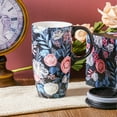 thumbnail image 3 of Topadorn Ceramic Mug Coffee Cups with Spill-Proof Lid Latte Mugs for Home and Office with Gift Box,Pink and White Flowers, 3 of 9