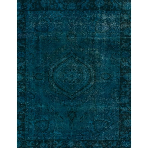Ahgly Company Machine Washable Indoor Rectangle Abstract Medium Teal Green Area Rugs, 4' x 6'