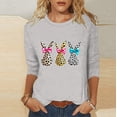 thumbnail image 5 of Tisuna Womens Easter T Shirt Bunny Egg Print 3/4 Sleeve Crew Neck Classic Basic Tee Breathable Modern Fit Ladies Festival Playwear Outfits Grey Size Xxxxl, 5 of 7