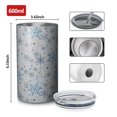 thumbnail image 4 of 20oz Coffee Tumblers Blue Christmas Snowflake Pattern Stainless Steel Vacuum Insulated Travel Tumbler Coffee Cups Mug with Lid and Straw with Cleaning Brush for Cold & Hot Drinks, 4 of 5