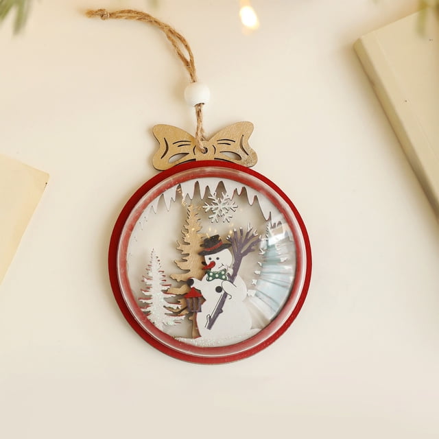 Adorno de Madera Multicolor En Forma de Media Esfera para Árbol de Navidad, 11,4 X 9,4 X 2,5 Cm, 24 G | Paquete de 1