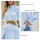 thumbnail image 5 of Mujeres agárico cordones turtleneck camisa manga larga abotonado Top suelta casual stand collar blusa, 5 of 6