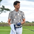 thumbnail image 4 of Daiia Cute Dog And Flowers Pattern Men’s Polo Shirts,Solid Deck Shirt,Classic Fit, Breathable Cotton Polo for Casual and Sport Wear-XX-Large, 4 of 7