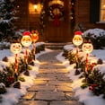 thumbnail image 5 of Christmas Solar Lights Outdoor, 5 Head Solar Stake Lights with 2 m String Line Multicolor Waterproof Plastic Ground Mounted Pathway Lights for Garden Courtyard Walkway Corridor Christmas Decor, 5 of 6
