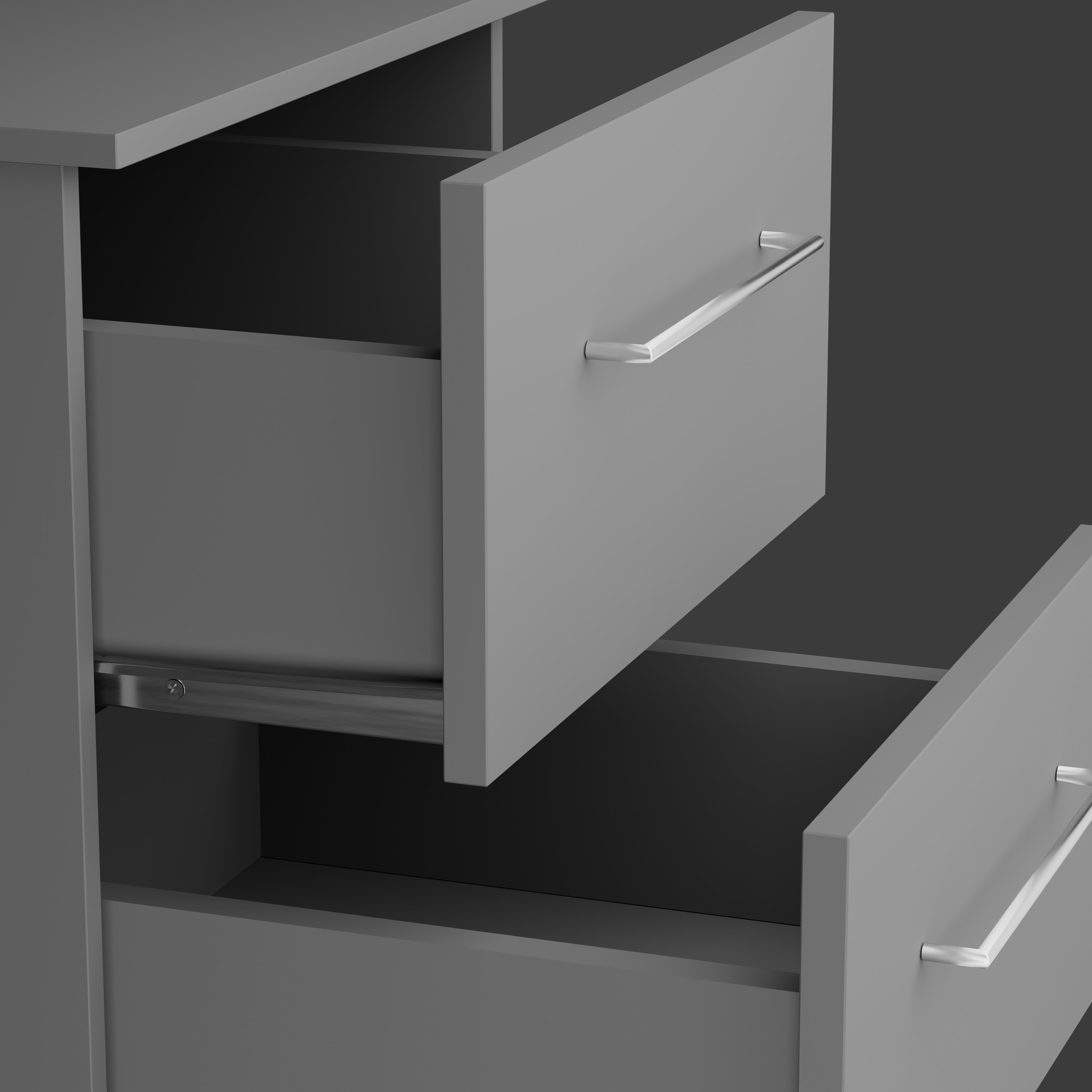 Kappesberg Jolyne 2-Drawer Nightstand Set of 2, Modern Gray Bedroom Storage - for Adults and Teens