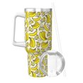 thumbnail image 2 of Picia Banana Pattern 40oz Ice Bully Insulated Tumbler with Handle, Double-Wall Stainless Steel Cup, Leak-Proof Lid and Straw, 2 of 8