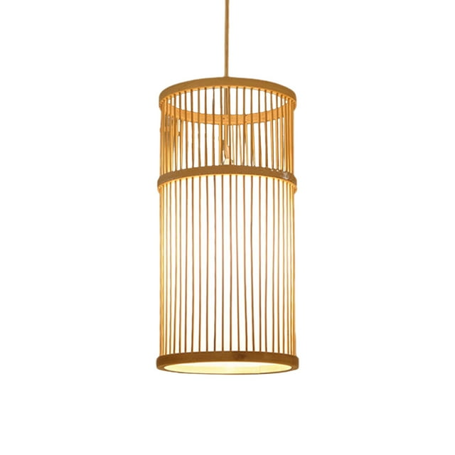 Lámpara colgante de bambú tejida, lámpara colgante estilo bohemio, lámpara de araña estilo japonés Yuyangstore Pantalla de lámpara