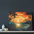 thumbnail image 3 of Kdxio Tropical Sunset Paradise Pattern Canvas Wall Art for Living Room Wall Decor for Bedroom Bathroom Modern Framed Canvas Art Prints Ready to Hang,Horizontal, 3 of 6