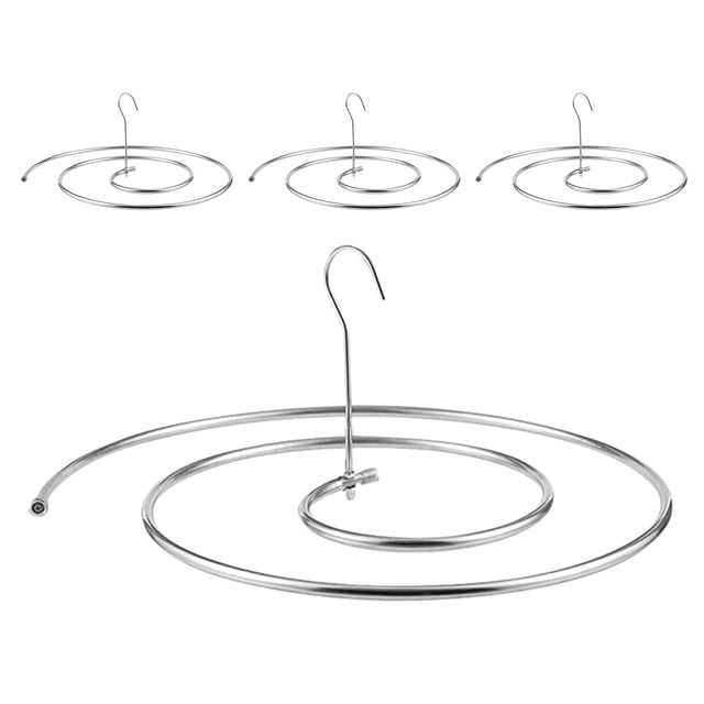 GOOHOCHY Tendedero en espiral de 4 piezas - Percha resistente para edredones y mantas - Percha de secado rápido que ahorra espacio - Percha de acero inoxidable para sábanas, colchas, toallas y