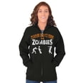 thumbnail image 4 of Please Don’t Feed the Zombies Unisex Fleece Graphic Zip Up Hoodie Brisco Brands 2X, 4 of 5