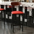 thumbnail image 4 of Flash Furniture Wright Boomerang Back Bar Stool, Walnut/Red, 4 of 12