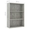thumbnail image 4 of vidaXL 3-Tier Book Cabinet Concrete Grey 80x30x114 cm Engineered Wood, 4 of 5
