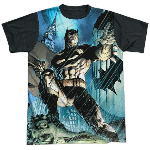 Batman Rainy Rooftop Unisex Adult Halloween Costume Sublimated T Shirt