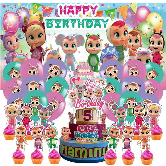 Cry Babies Party Supplies Latex Balloons Decor Banner Backdrop Kit Birthday Decorations