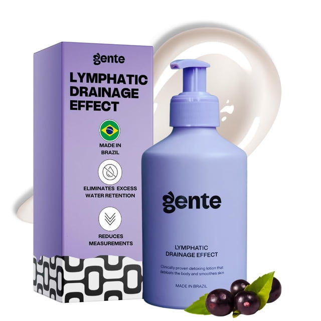 GENTE BEAUTY Loción de drenaje linfático - Detox adelgazante y tensor - Reduce las medidas suaviza la piel - Fórmula vegana con guaraná y acai - 6.7 FL OZ