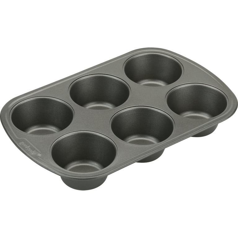 Baker's Secret Nonstick Carbon Steel Texas Cup Muffin Pan, 6 Cups