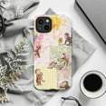 thumbnail image 6 of Whimsical Curious Monkey Phone Case, Pink Floral Patchwork Design Cover for iPhone 17 16 15 14 13 12 11 Pro Plus Mini, 6 of 6