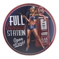 thumbnail image 4 of American Art Decor Gas Station Pinup Girl 15" Dome Metal Sign - Room Decor for Bar, Man Cave, Garage, Game Room & More, 4 of 5