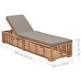 thumbnail image 2 of vidaXL 1 Piece Outdoor Patio Sun Lounger Chair with Cushion Solid Teak Wood Garden Recliner, 2 of 8