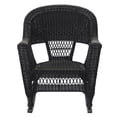 thumbnail image 2 of Pemberly Row Wicker Rocker Chair in Black with Tan Cushion (Set of 2), 2 of 7