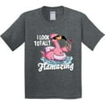 thumbnail image 3 of Inktastic I Look Totally Flamazing with Flamingo in Sunglasses Youth T-Shirt, 3 of 5